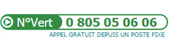 Numéro vert : 0 805 05 06 06 (appel gratuit depuis un fixe)